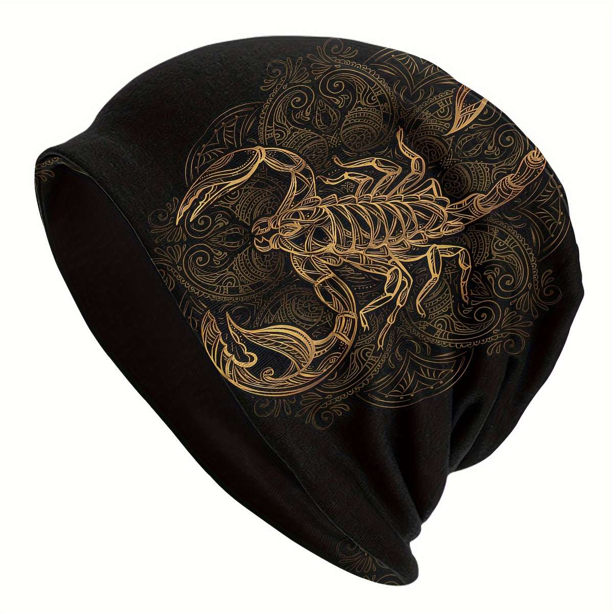 Vintage Scorpion Skull Beanie Lightweight Polyester Spandex Blend Perfect