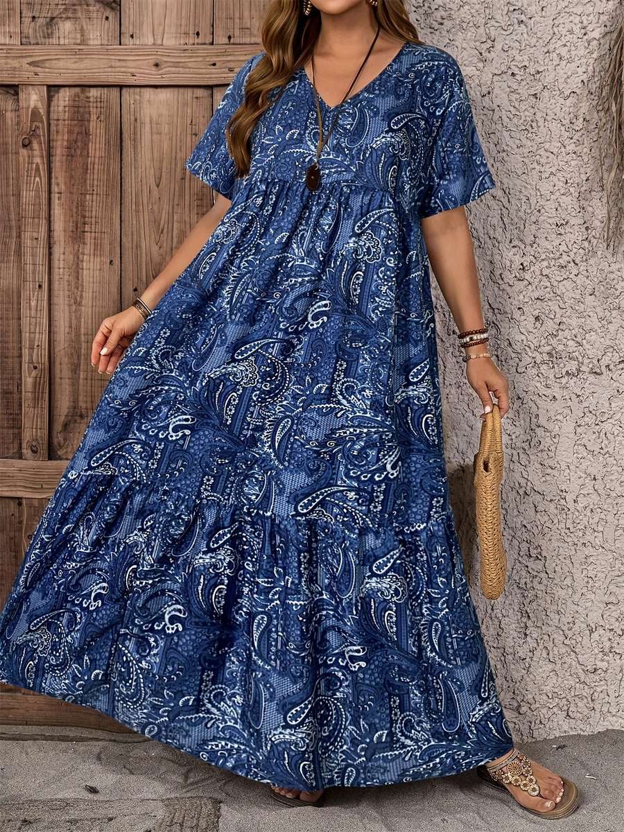 Women S Dress Color Blue Size 5Xl