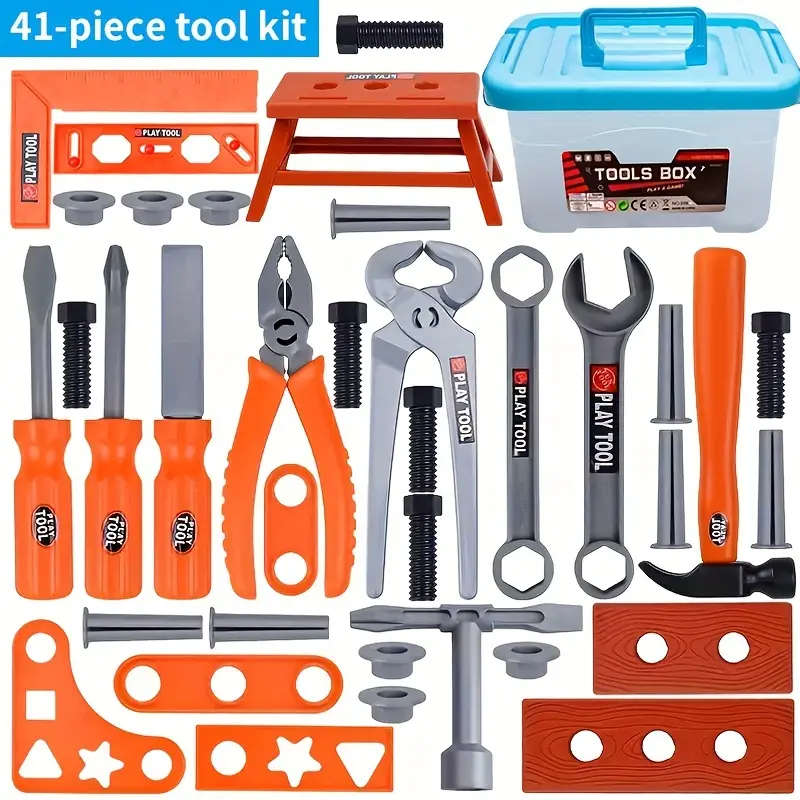 41pcs Youngsters's Simulation Home Play Tool Box Puzzle Toy Combination Boy Simulation