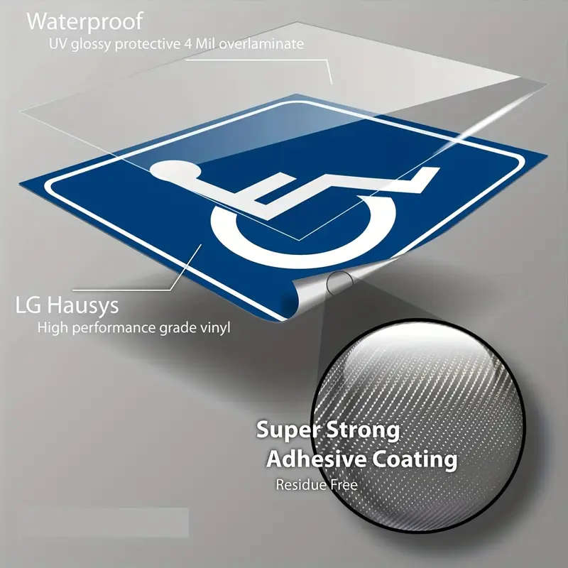 4 Packs Of Blue Accessibility Stickers