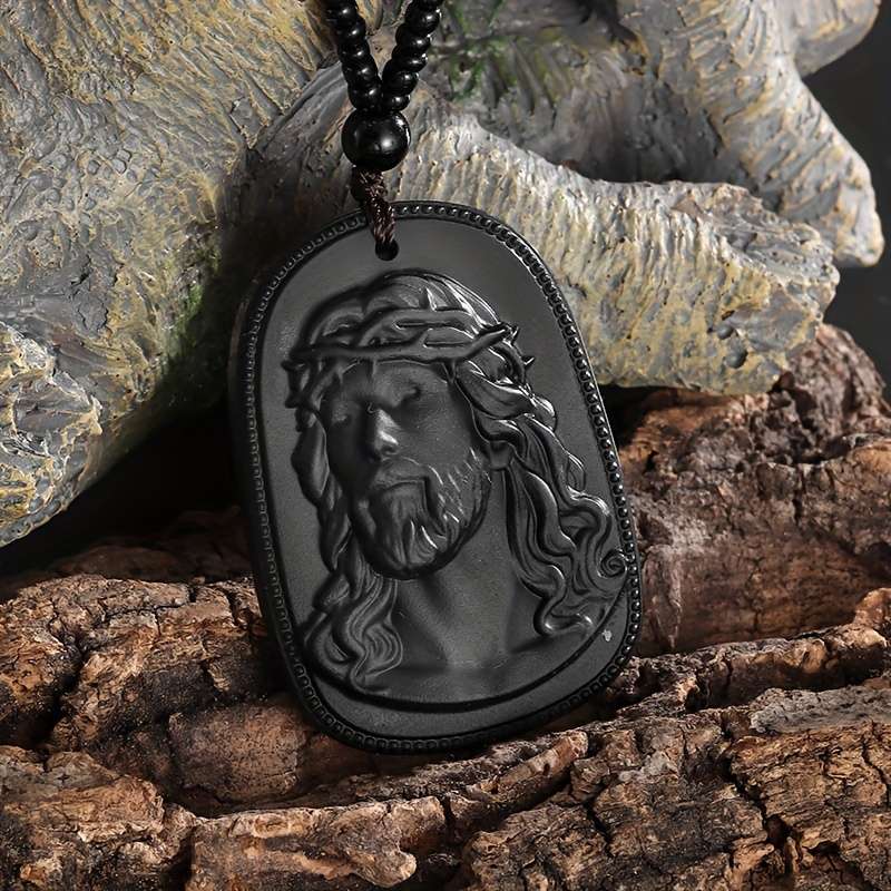 1 Piece Green Jesus Theme Pendant