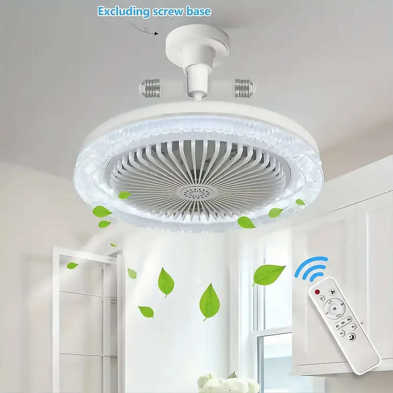 2-in-1 Multifunctional Ceiling Fan with Light, LED Fan Light, 25.4 cm Diameter, Color Matching