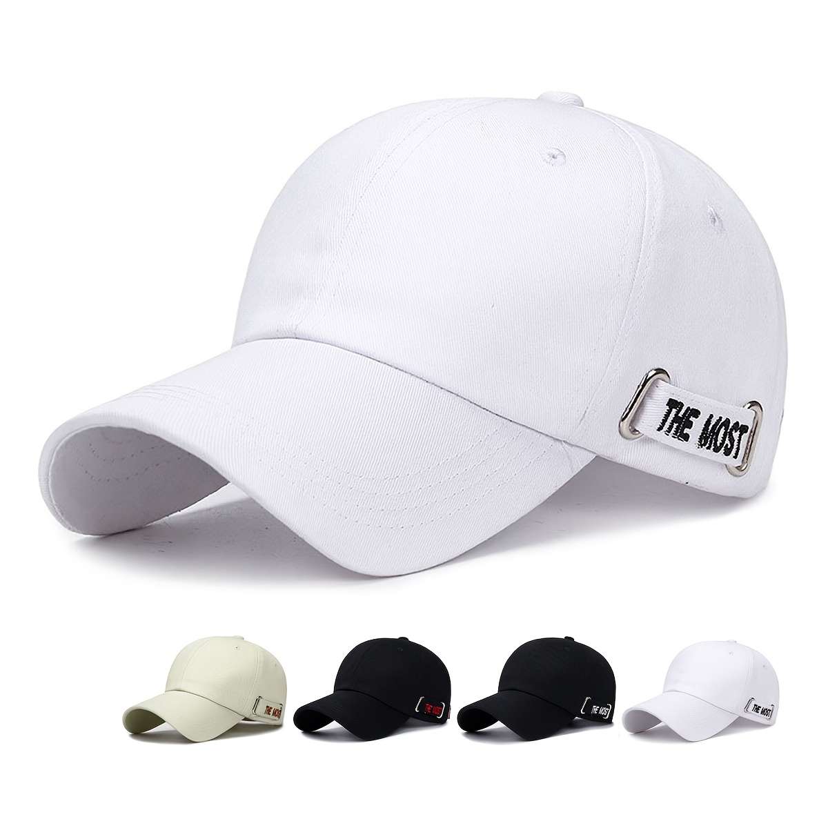 Unisex Fashion Embroidered Letter Solid Color Baseball Cap Lightweight Polyester Adjustab