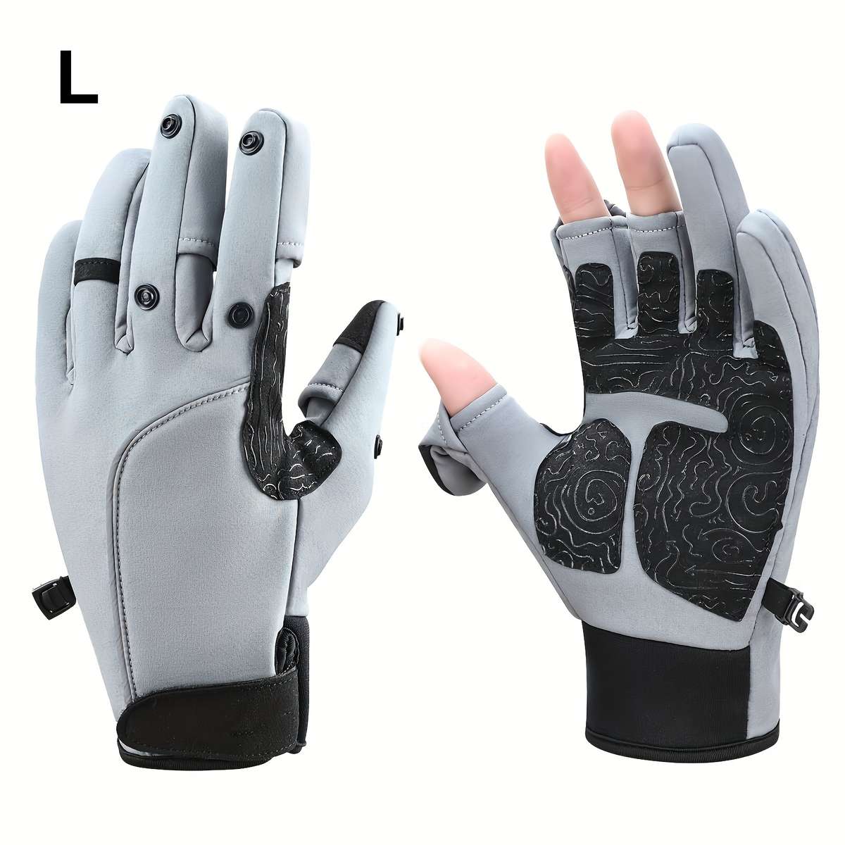 1 Pair Gray Size L Warm Gloves