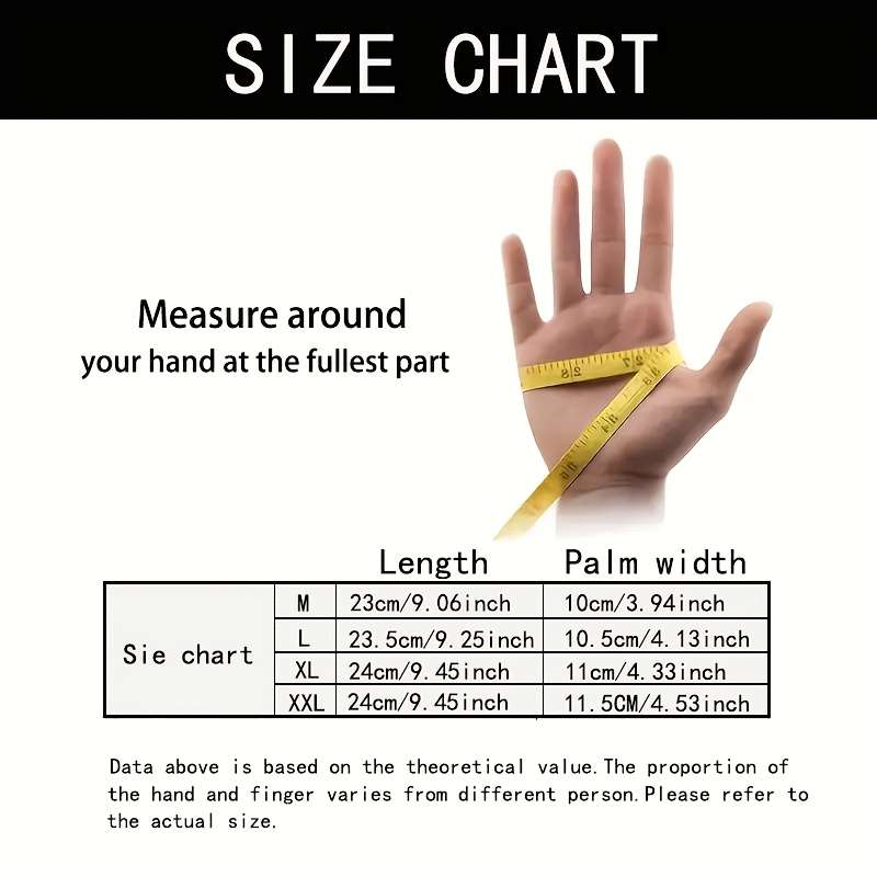 1 Pair Black Size XL Warm Gloves