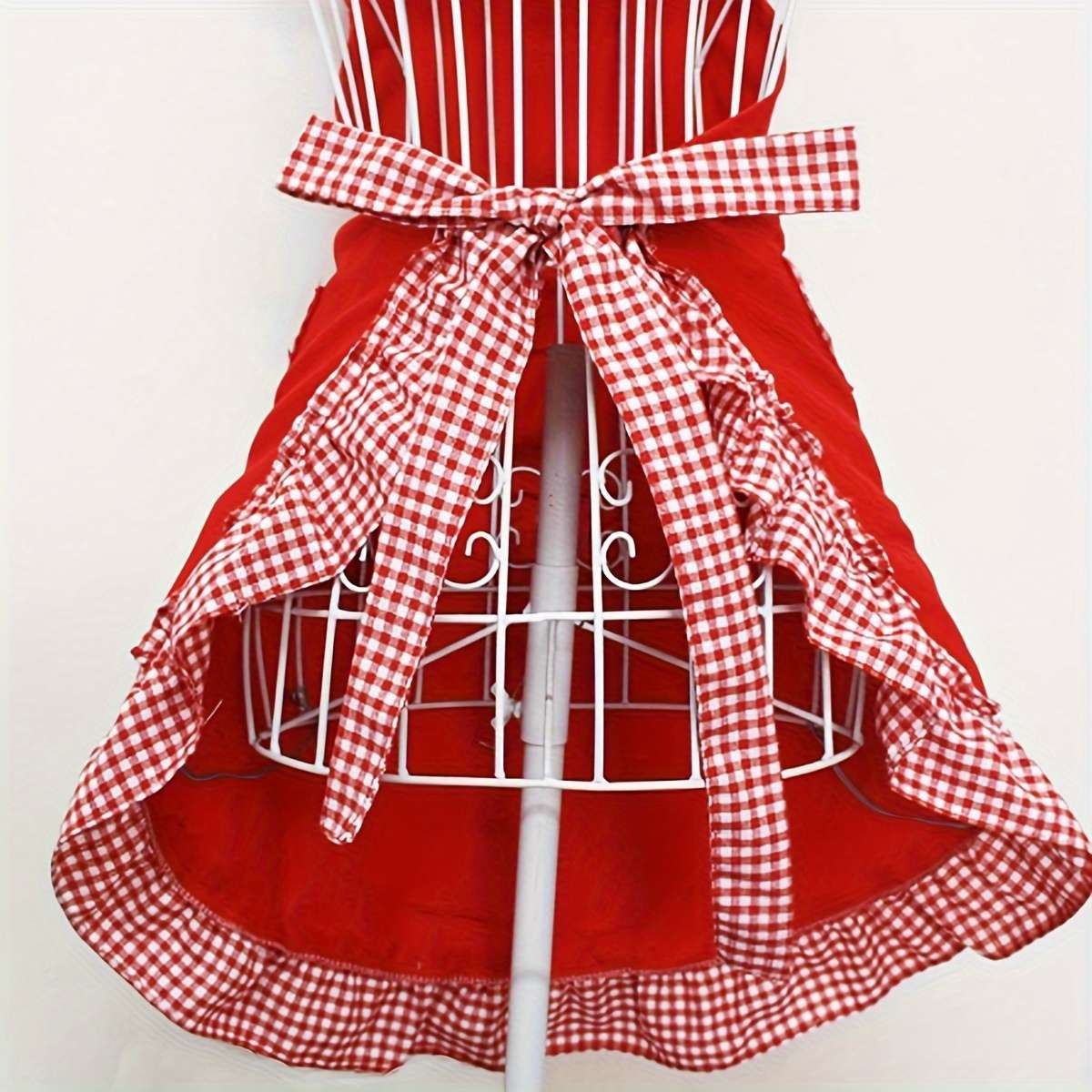 1pc Cute Bow Tie Apron Designed for Cooking Featuring Two Pockets for Small Items Suitable for Ac