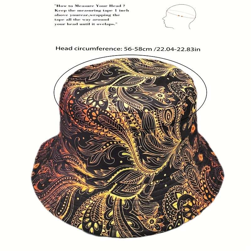 A Digital Printed Feather Pattern Bucket Hat A Cartoon Y2K Fisherman Hat And A Reversible Sun
