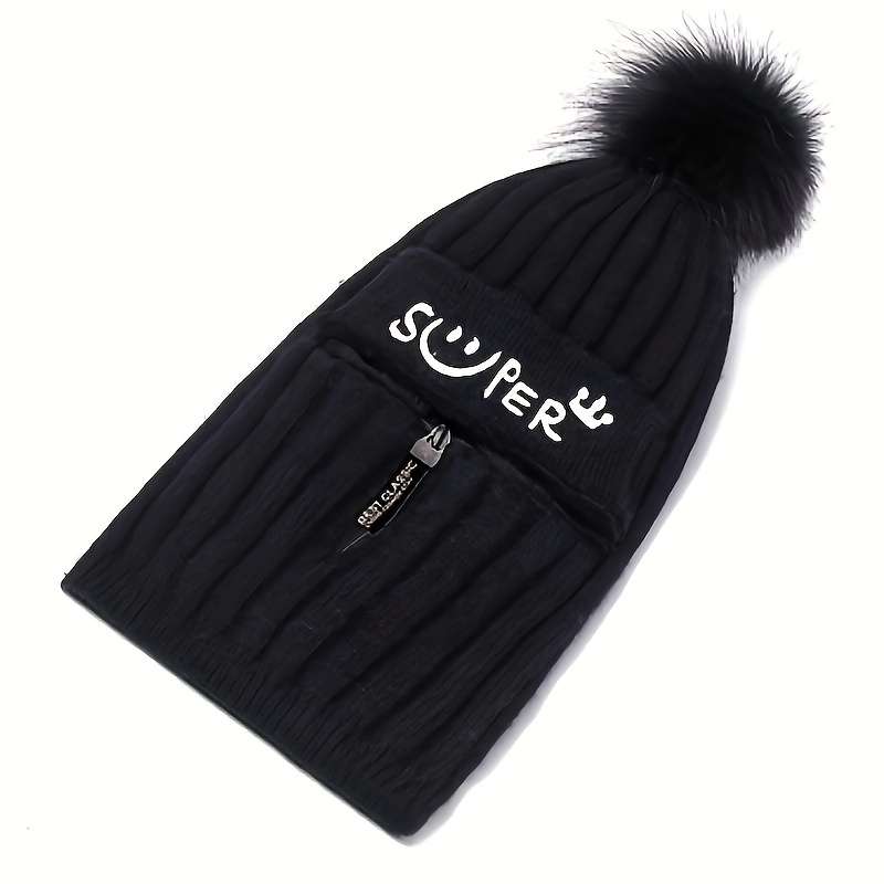 Hat Zipper Gray One Size