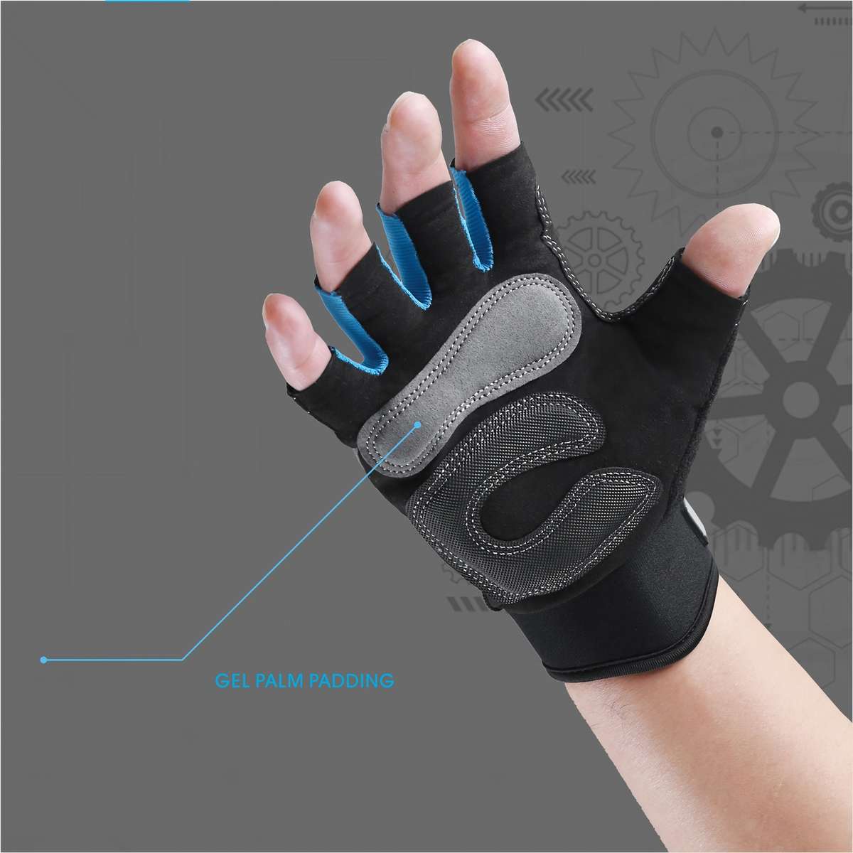 1 Pair Blue Size L Outdoor Sports Gloves