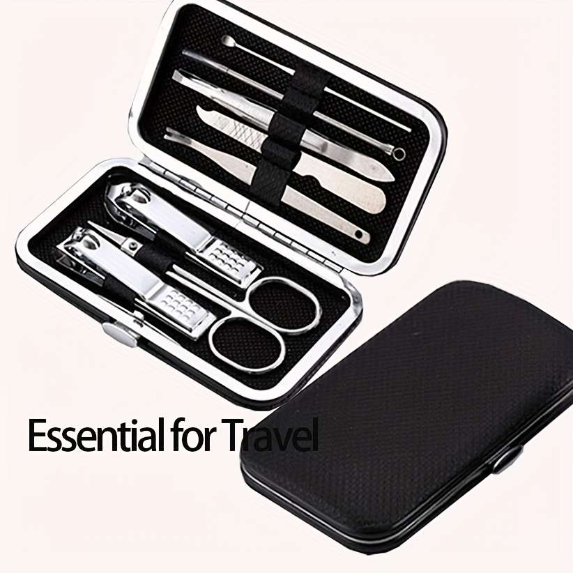 8pcs Stainless Steel Nail Clipper Set High-Quality Multi-Functional Tools for Nail Care Tra
