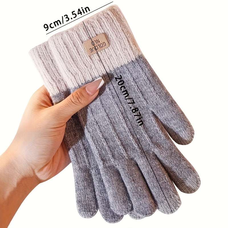 1 Pair Dark Gray Warm Gloves