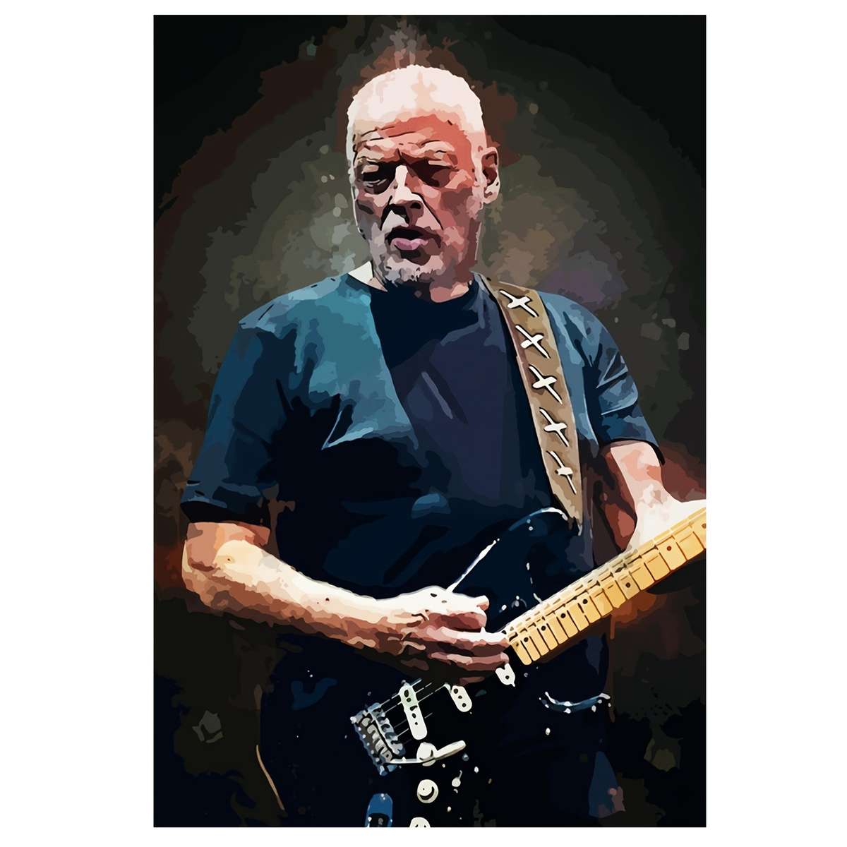 30.48x45.72 cm Frameless Modern Art Deco Canvas Wall Art David Jon Gilmour Rock Performance P