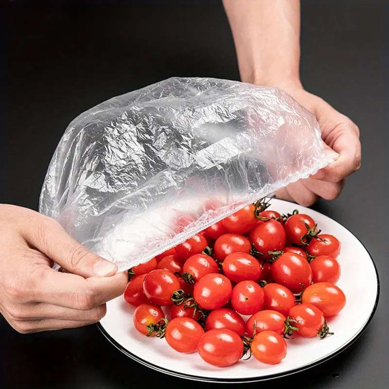 Disposable Food Covers with Elastic Edge, Durable and Convenient for Various Tableware Use, Dustproo