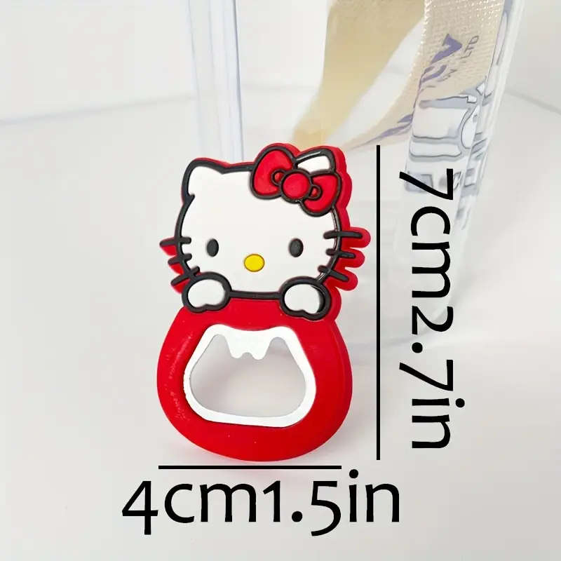 1pc Sanrio Hello Kitty Stainless Steel Bottle Opener Cute Cartoon Refrigerator Magnet Easy Grip Wine