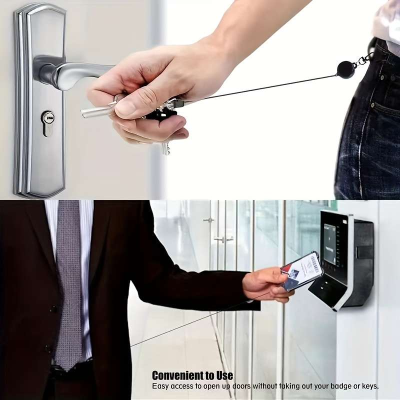1pc Durable Plastic Extendable Work Pass Card Holder with ID Holder C Sleek Design for Office