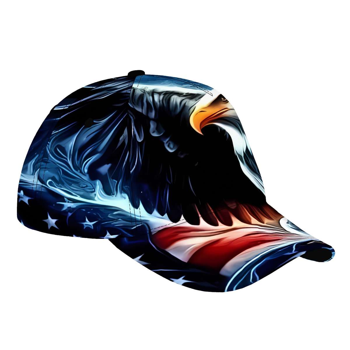 1pc Eagle Head and American Flag Graffiti Hip Hop Fashion Baseball Cap Unique Street Style De