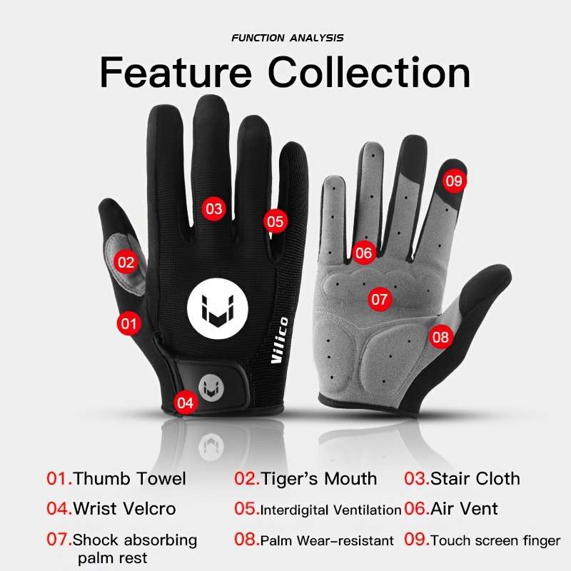 1 Pair Black Size L Outdoor Sports Gloves