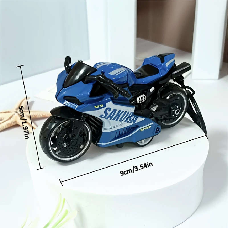 1pc Cool Alloy Pull-Back Motorcycle Toy Simulation Motorcycle Racing Model Powerful Pull-Back Car Th