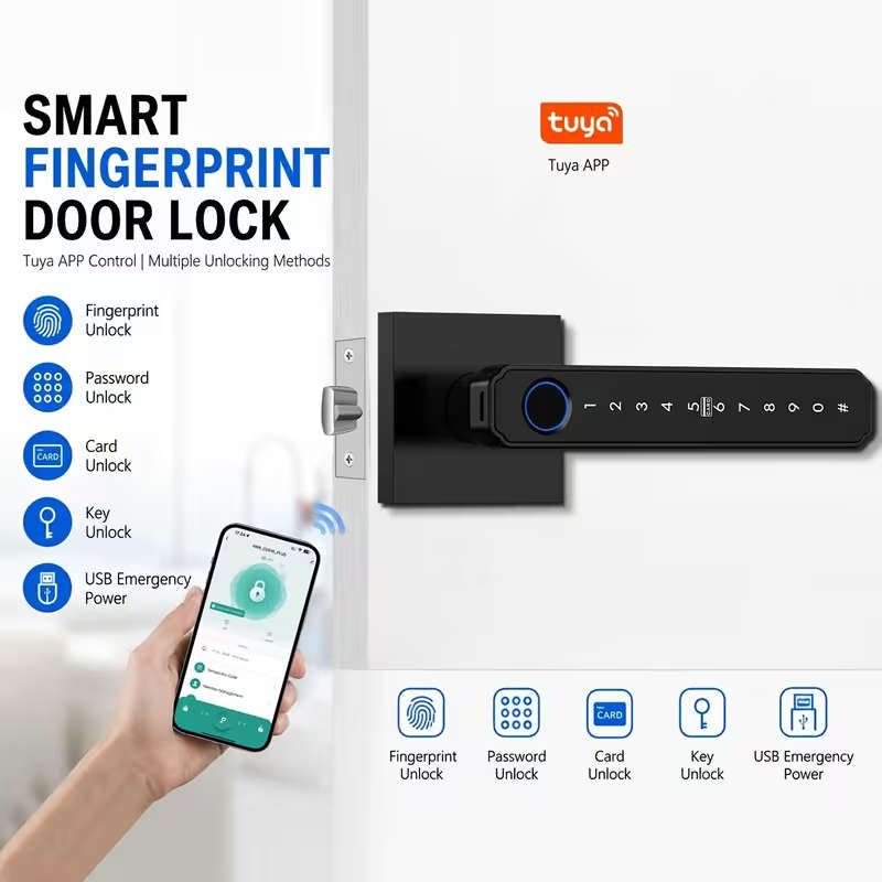 1 Set Fingerprint Password Smart Door Lock