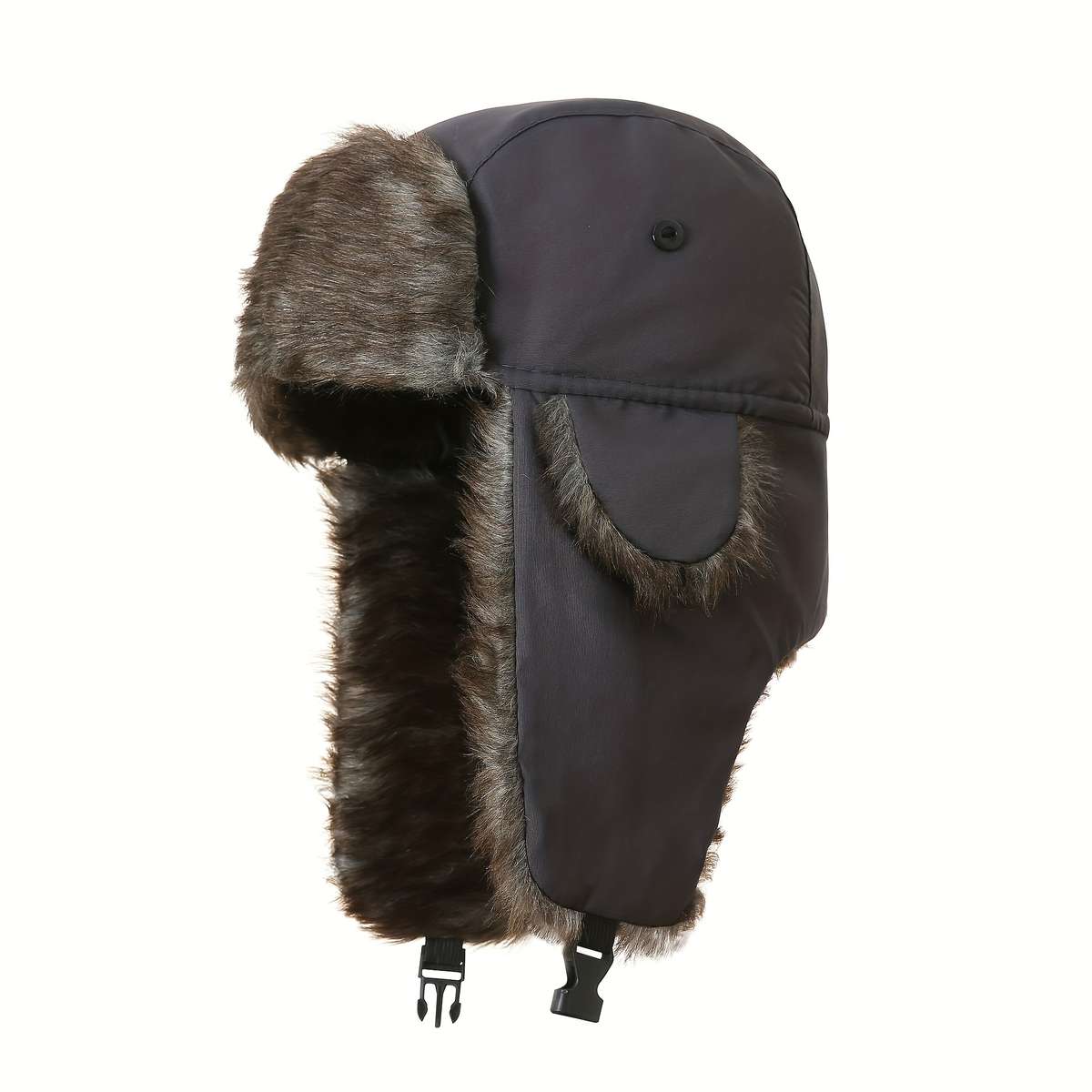 1pc Men's Winter Trapper Hat with Ear Flaps High Quality Windproof Insulated Faux Fur Lining A
