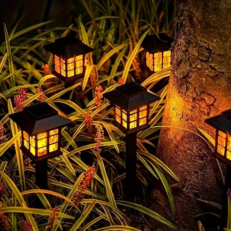 6 Pieces Solar Flame LED Path Lights