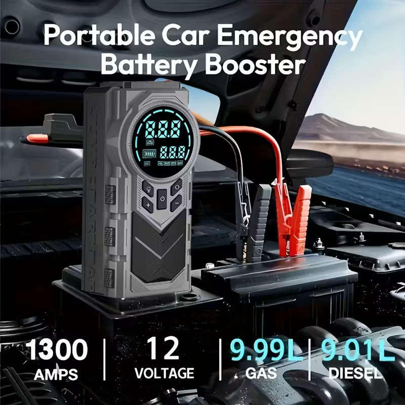 Heavy-Duty Car Emergency Booster - Tire Inflator and Jump Starter