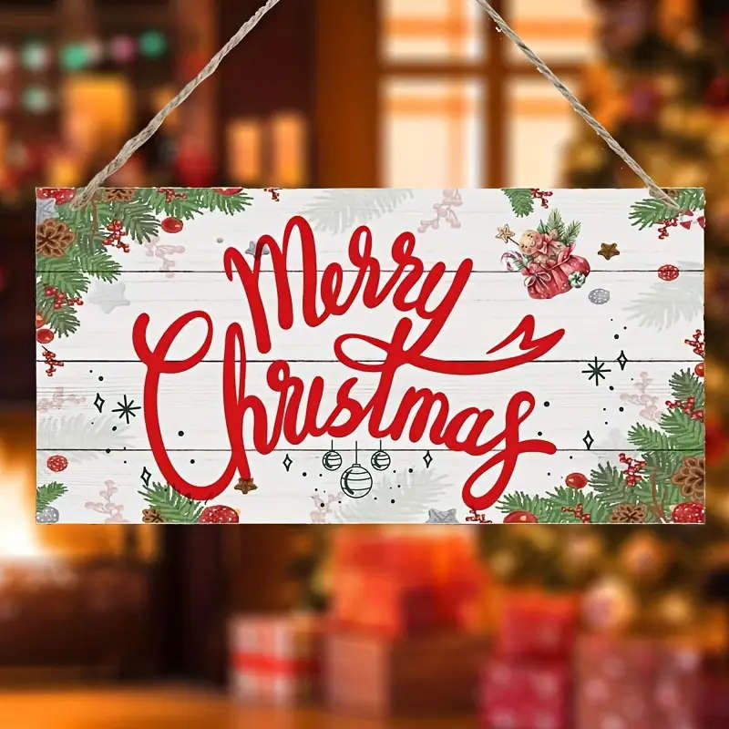 Country-Style Christmas Wooden Doorplate