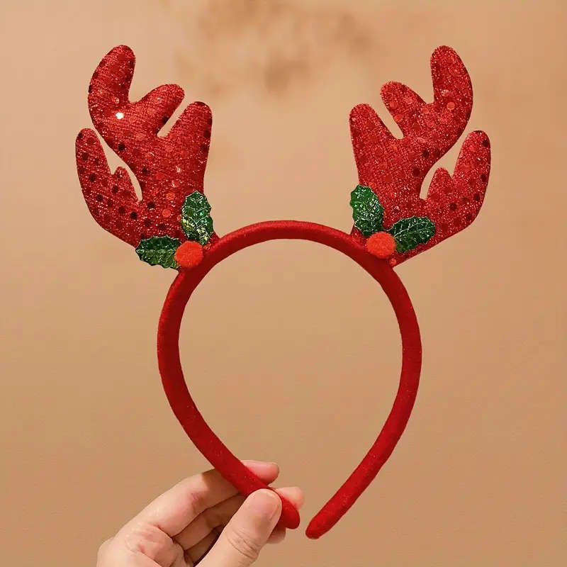 5 Colorful Reindeer Antler Headbands Perfect For Christmas Decorations
