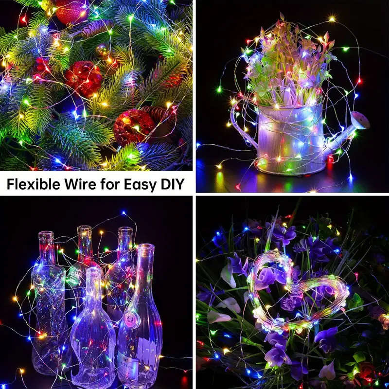 1pc USB Silvery Wire Light String 5m Multicolor