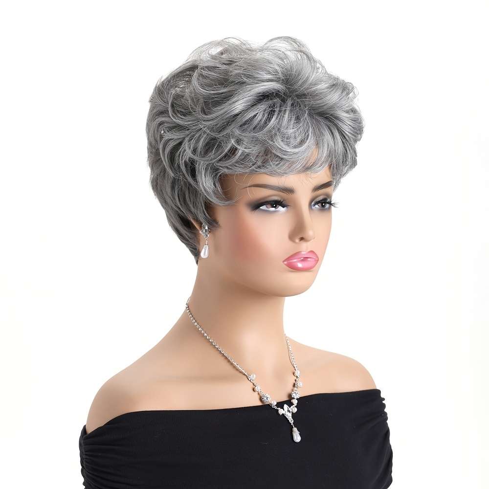 1Pc Gray 25.4cm Fashion Design Wig