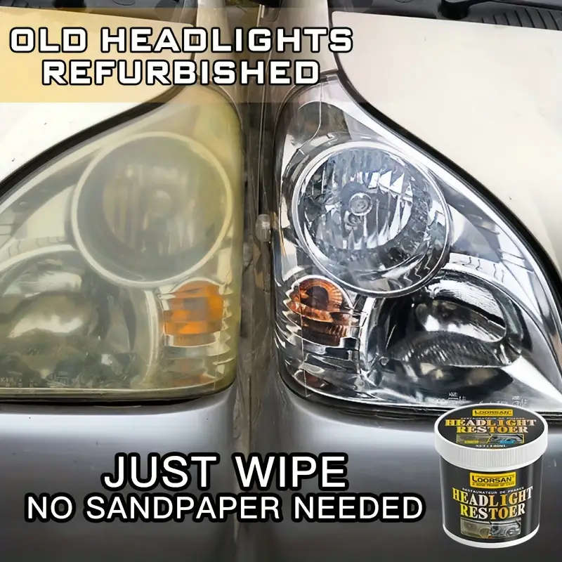 1pc 140ml Universal Headlight Restoration Kit Car Headlight Polish Paste Removes Oxidation Restores