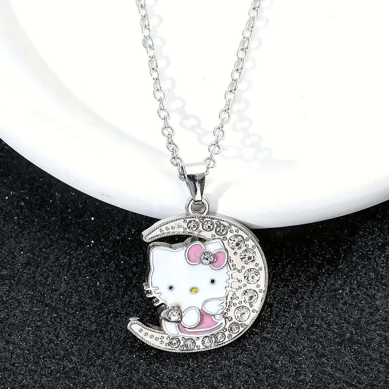 Hello Kitty Pendant Necklace with Rhinestone
