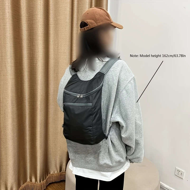 1pc Ultra-Lightweight Portable Folding Backpack for Outdoor Travel Camping Durable Polyester