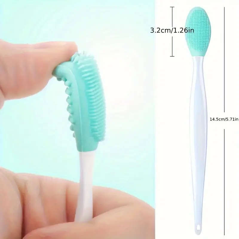 1pc Silicone Facial Cleansing Brush 2-in-1 Soft Dual-Sided Exfoliating Face Scrubber Formaldehyde-Fr