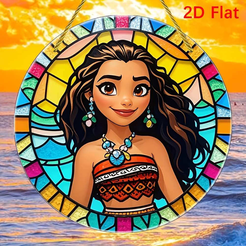 2D Flat Acrylic Table Decoration 5.91X5.91 Inch Stained Glass Window