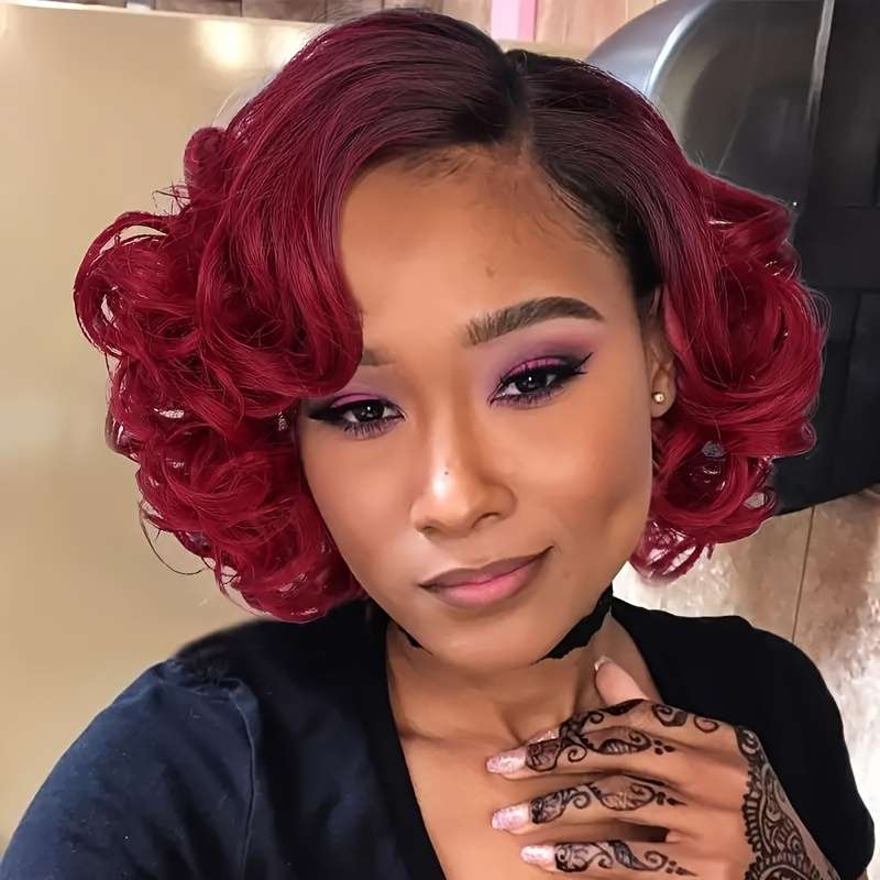 1Pc Red 20.32cm Fashion Design Wig