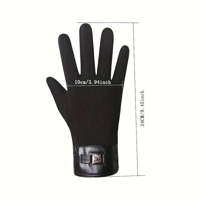 1 Pair Grey Warm Gloves