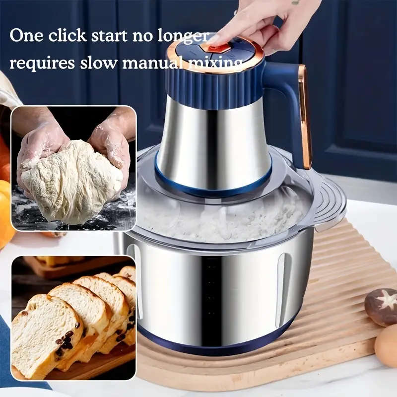 5L Multifunctional Electric Chopper Food Processor Stainless Steel Five Speed