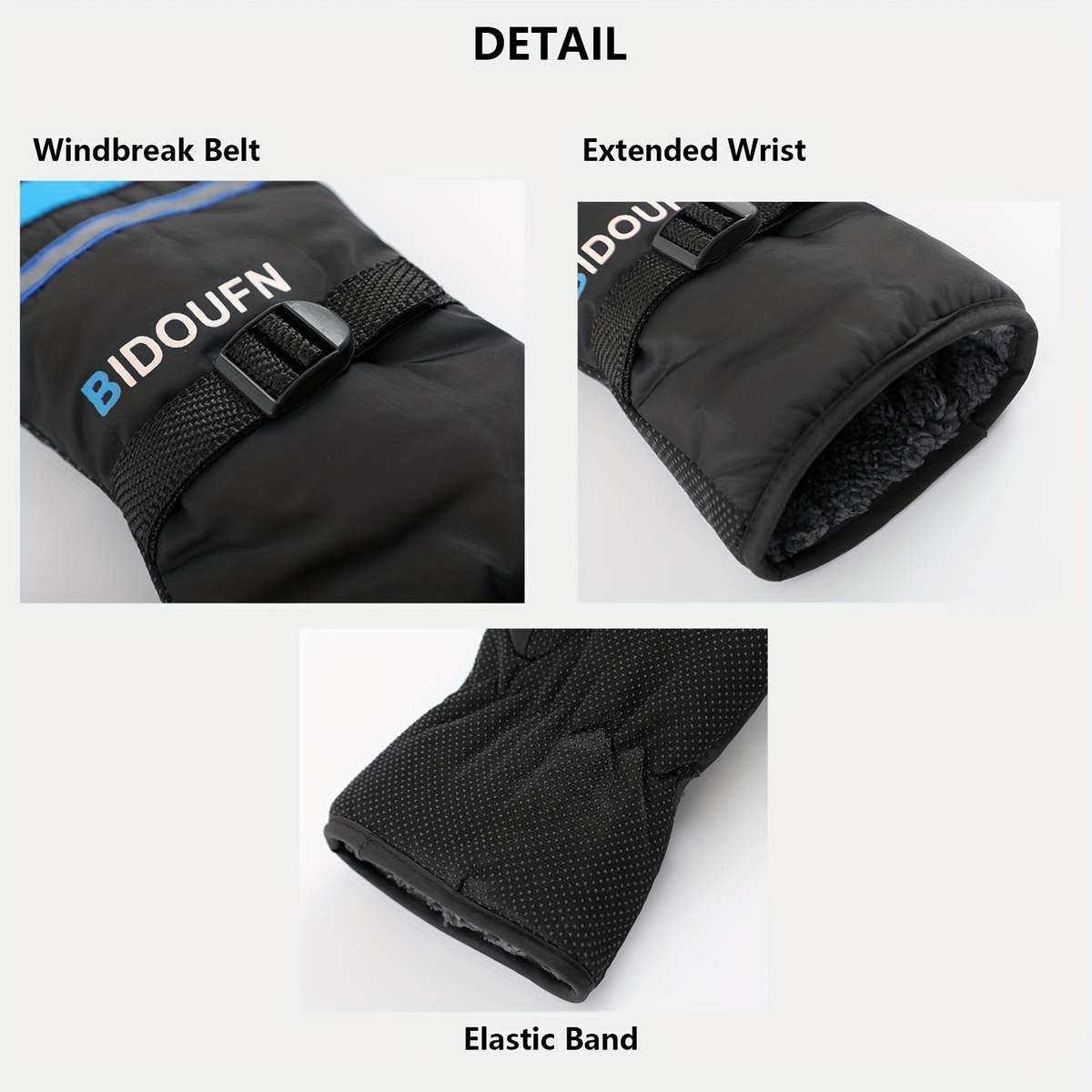 1 Pair Blue Warm Gloves