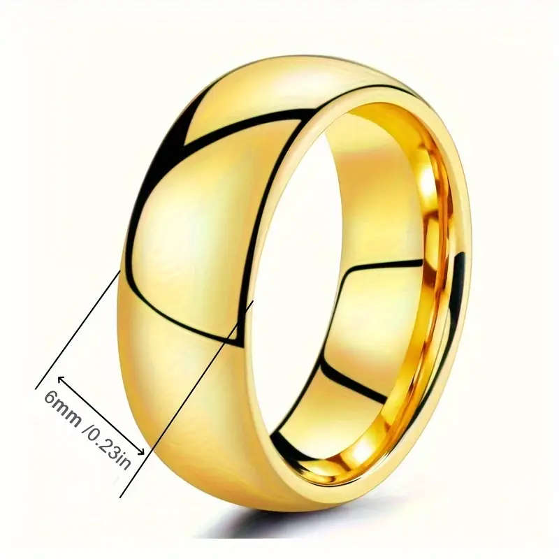 24K Gold Plated Stainless Steel Single Ring