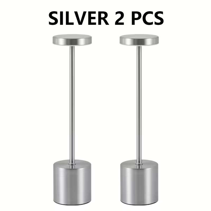 2pc Dimmable LED Desk Lamp Silvery
