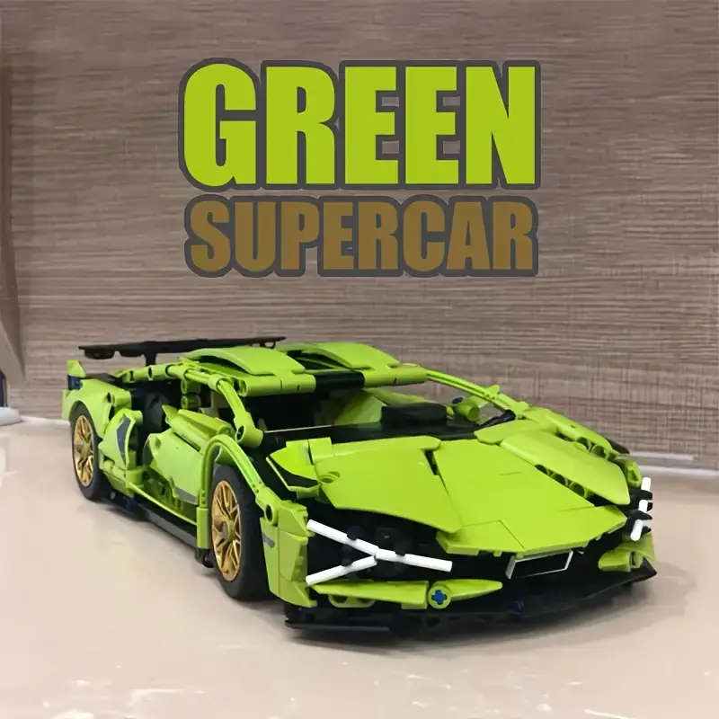 3920 Piece Sports Car Assembly Set, Complex ABS Model