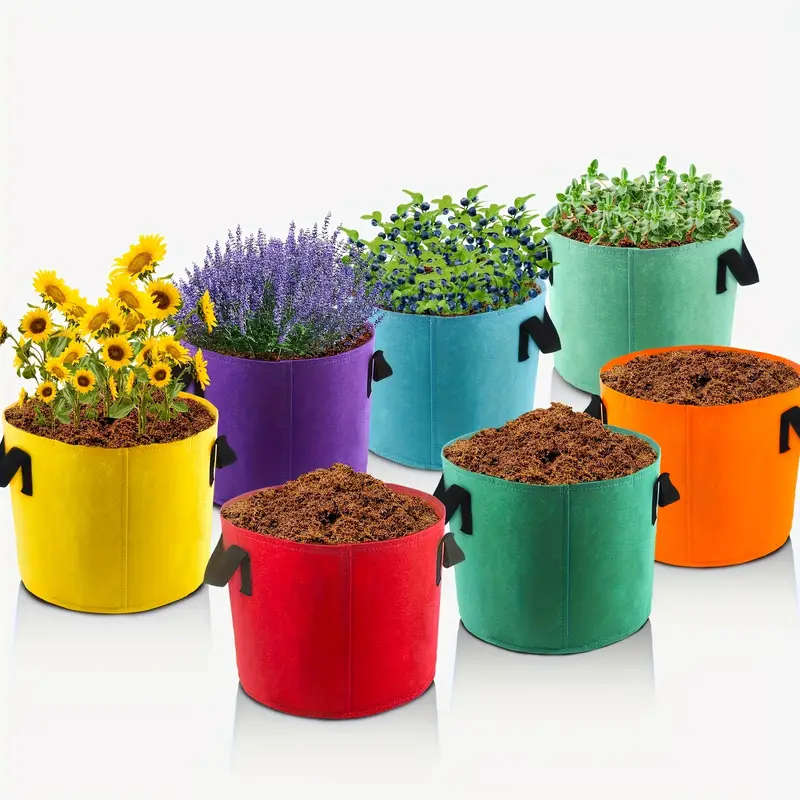 7-Pack Of 5-Gallon Thickened Felt Planting Bags