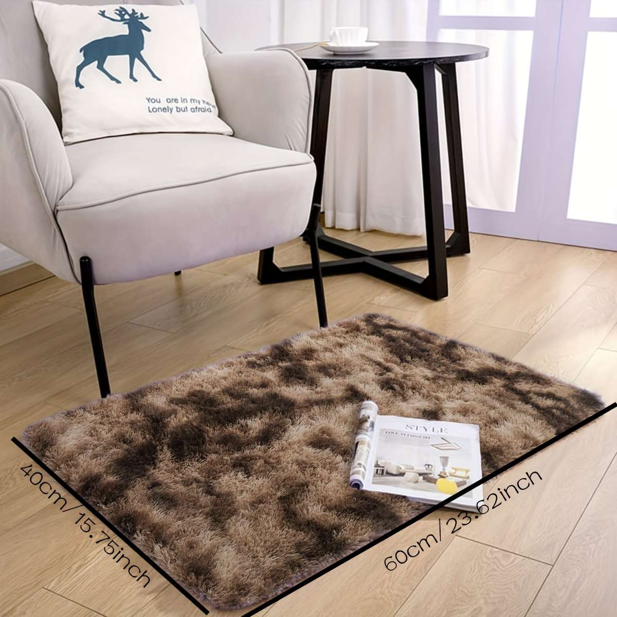 1Pc Tie Dye Brown 40x60cm 15.75x23.62inch Floor Mat
