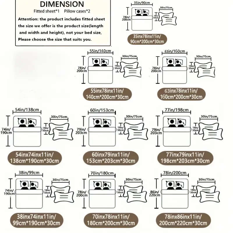 3-Piece Stylish Classic Dark Grey Gold Ring Fitted Sheet Set 200cm*220cm