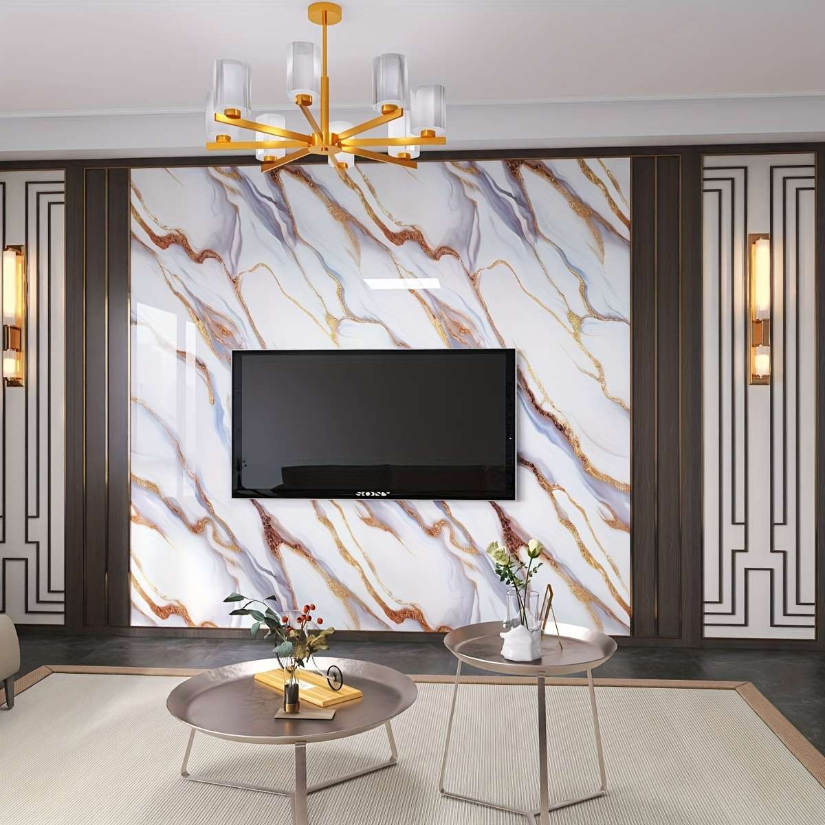 21 Pieces Wall StickersBlue Feather Gilt Measures 30.0 cm X 59.99 cm