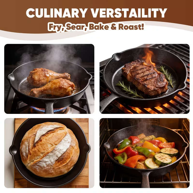 3pcs Cast Iron Skillet Set