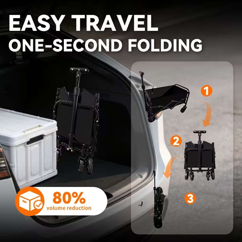 Folding Wagon Stainless Steel Trolley