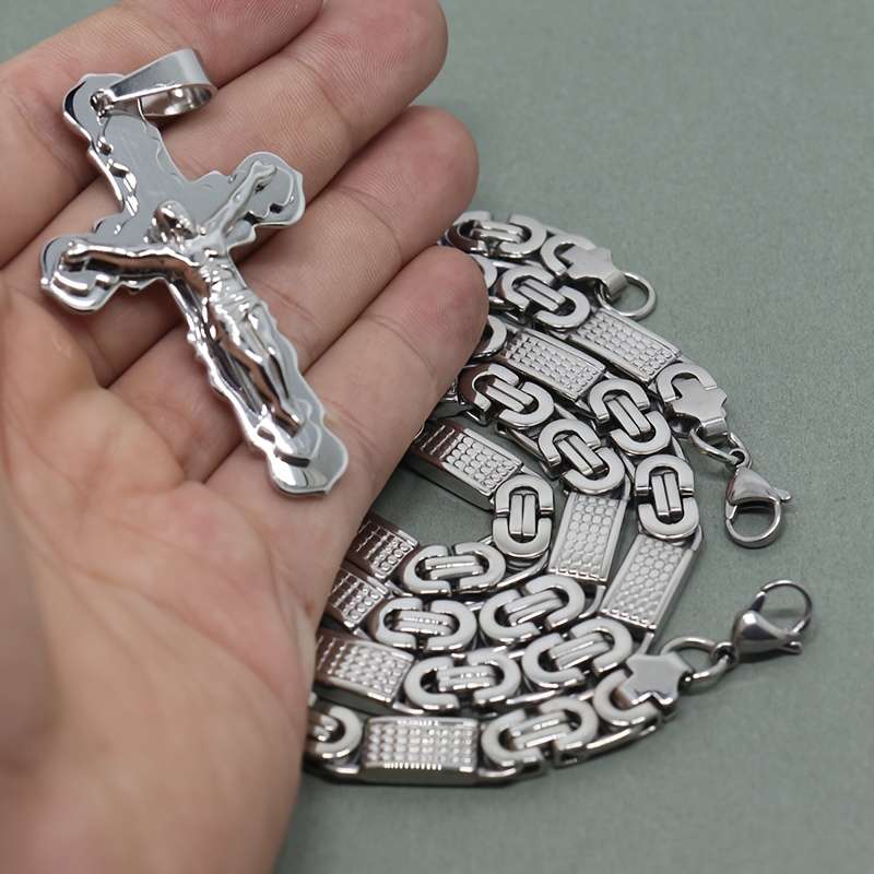 1 Piece Cross Add Necklace Jesus Theme Pendant