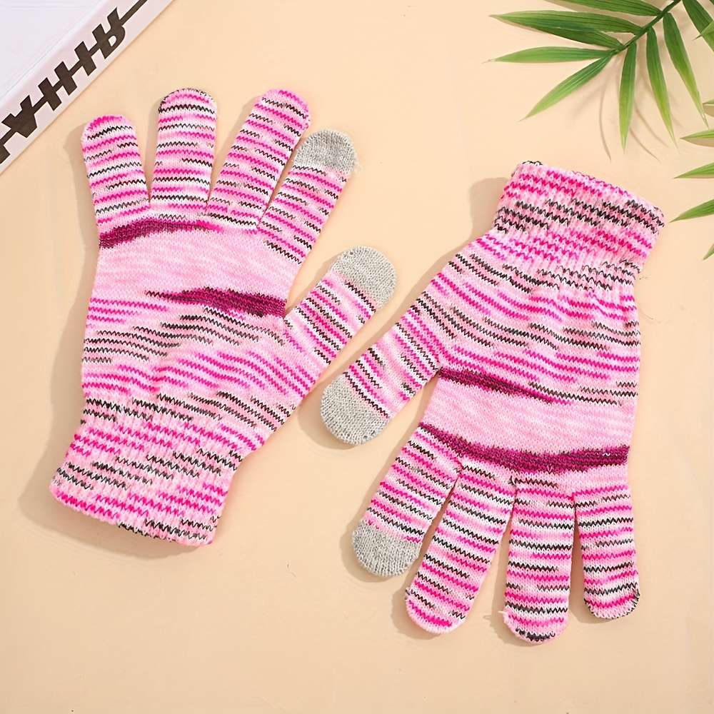 1 Pair Light Grey Warm Gloves